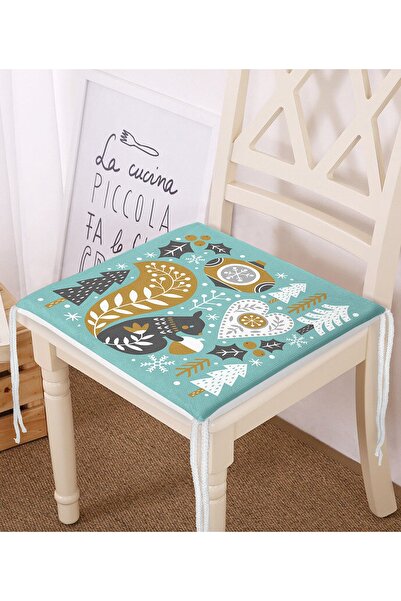 Realhomes Сучасна подушка для стільця з цифровим принтом у вигляді білки на к...