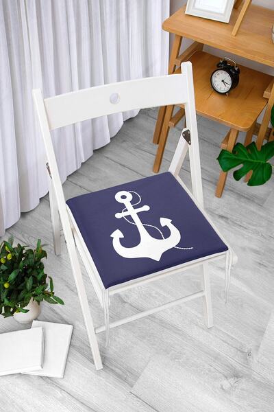 Realhomes Pernă de scaun modernă cu fermoar, imprimată digitală, cu podea albastru închis