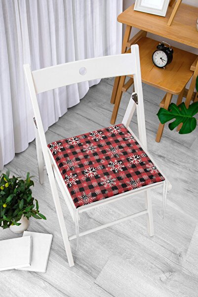 Realhomes Червона картата шотландська клітинка з мотивом сніжинки, цифровий п...
