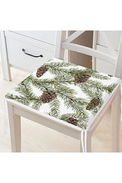 Realhomes Сучасна подушка для стільця з цифровим принтом у вигляді шишок на б...