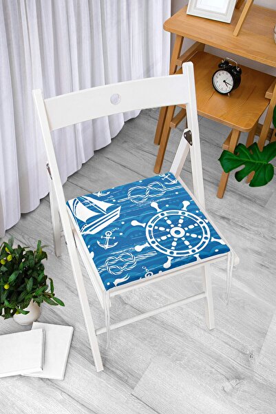 Realhomes Fundal albastru și alb, cu model de stele de mare, pernă de scaun modernă cu fermoar, imprimată digitală