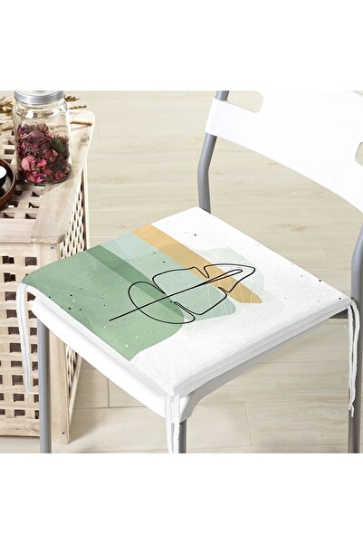 Realhomes Сучасна подушка для стільця з цифровим принтом у вигляді листя на п...