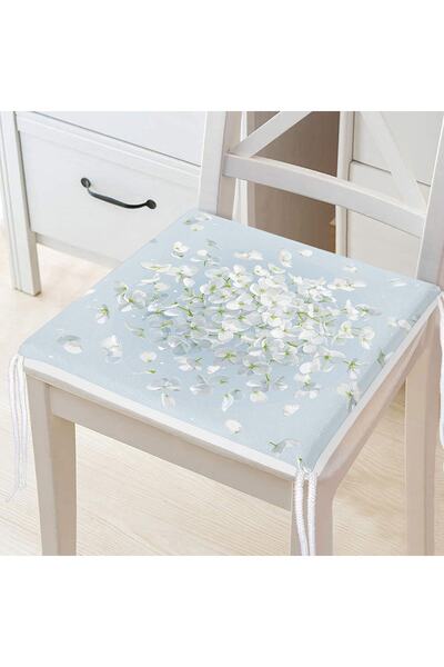 Realhomes Renkli Zeminli Beyaz Ortanca Çiçek Desenli Dijital Baskılı Modern F...