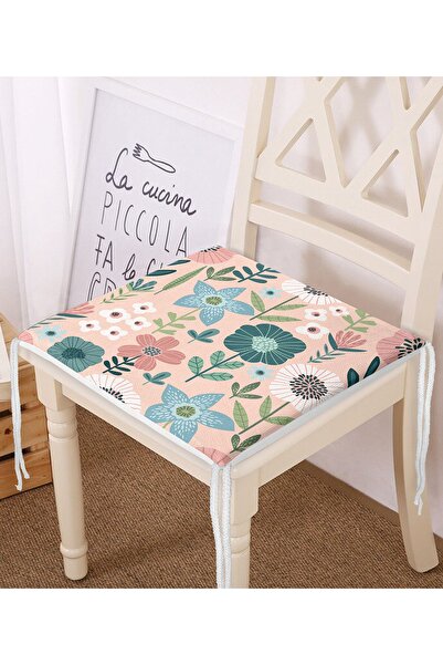 Realhomes Pudra Zemin Üzerinde Çiçek Desenli Dijital Baskılı Modern Fermuarlı...