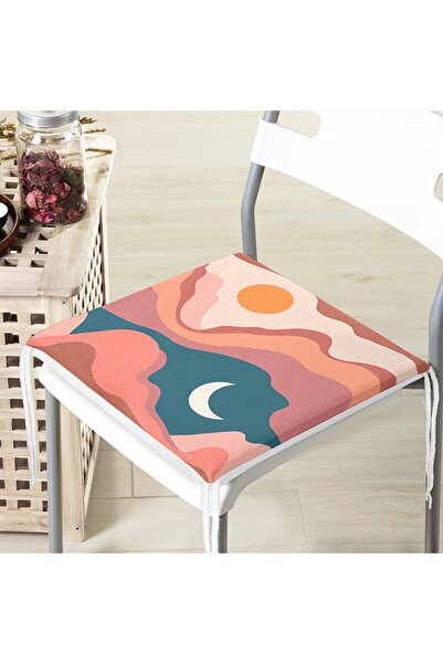 Realhomes Сучасна подушка для стільця з цифровим принтом на пастельному тлі з...