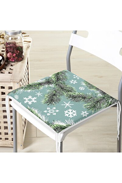 Realhomes Сучасна подушка для стільця з цифровим принтом у вигляді сніжинок н...