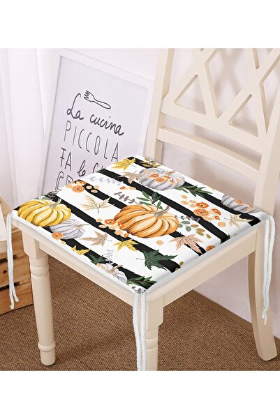 Realhomes Сучасна подушка для стільця з цифровим принтом у вигляді чорних сму...