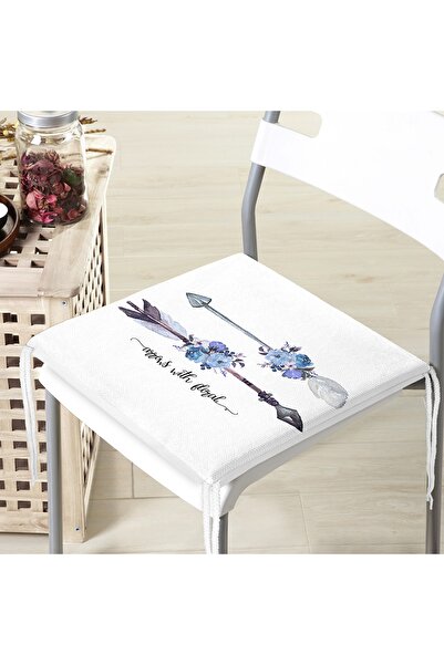 Realhomes Μαξιλάρι καρέκλας με φερμουάρ με σχέδιο μπλε βέλους