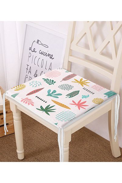 Realhomes Colorful Amazon Leafy Motifs Digital Printed Modern Zippered Chair Cushion