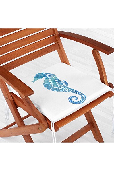 Realhomes Pernă de scaun modernă imprimată digital cu fermoar, cu model colorat de arici de mare pe fundal alb