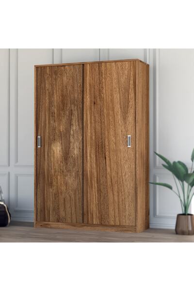 Missia Mobilya Trani Ceviz Geniş Sürgülü Gardırop