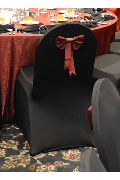 MAB Black Lycra Chair Dress Up Chair Cover Non-Wrinkle Dirt-Repellent