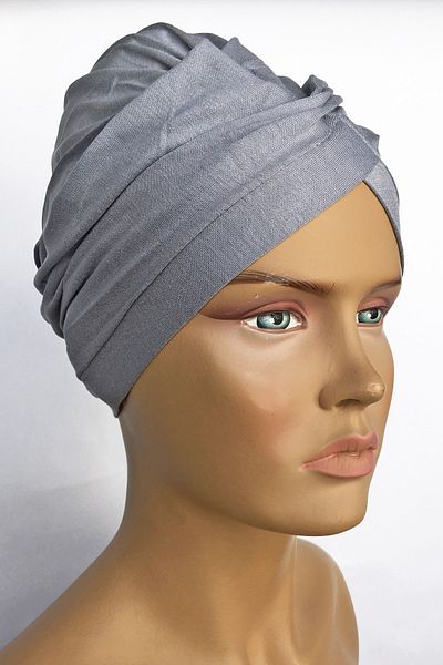 Vera Aura Ready Turban Bonnet χτενισμένο βαμβακερό γκρι σταυρό λουράκι Γυναικείο Hijab Bonnet Hijab Εξωτερικό καπό
