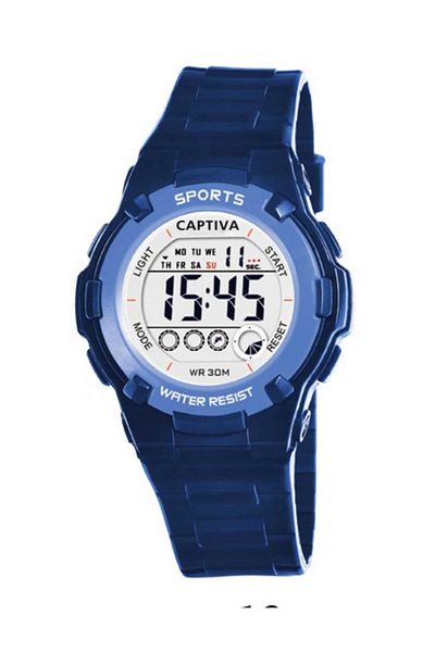 captiva Digital 30 Mt Water Resistant Children's Handle with Light Alarm Stopwatch and Calendar with Silicone Cord