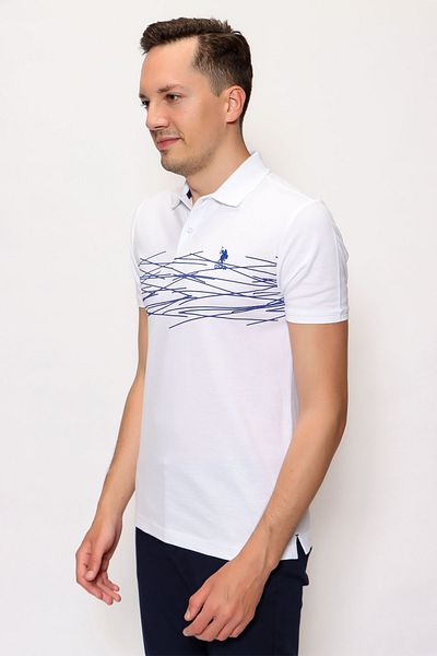 U.S. Polo Assn. Λευκό ανδρικό μπλουζάκι