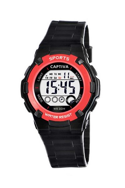 captiva Digital 30 Mt Water Resistant Children's Handle with Light Alarm Stopwatch and Calendar with Silicone Cord