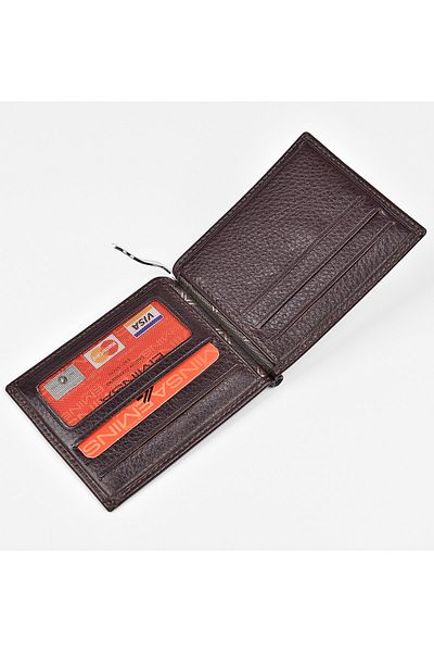 Eminsa Men's Brown Wallet with Money Clip