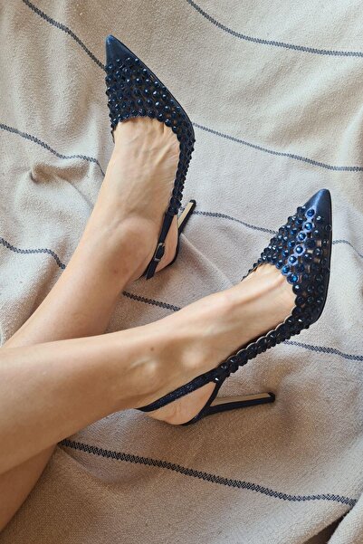 Topukla Footwear 4167 Taşlı Abiye Ayakkaabı Ince Topuk 15 Pont