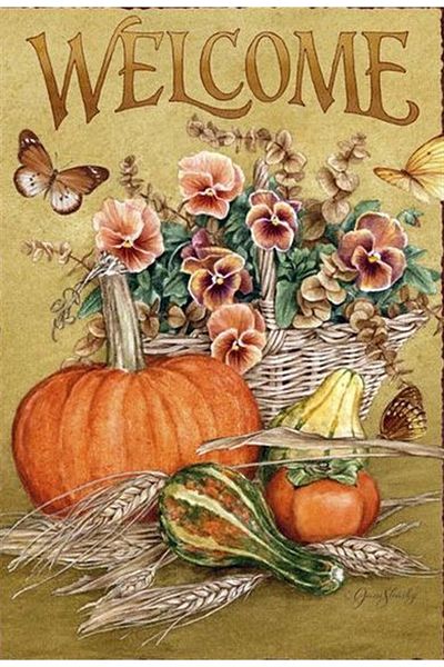Marcel Kristal Tablo Pumpkins And Flowers Marcel Art Diamond Mosaic Painting 33x51cm