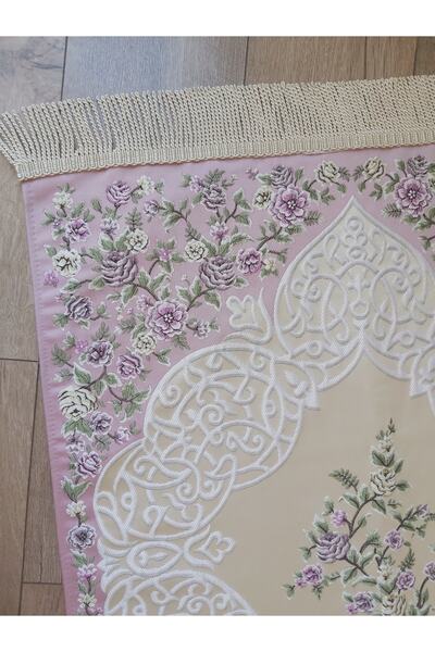 Nurka Çeyiz Luxury Tapestry Prayer Rug with Flower Detail for Dowry Gift Bundle