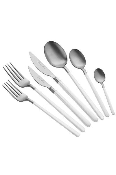Dame Marie Allegra Whıte Mat Sılver 42 Parça Çatal Kaşık Bıçak Seti
