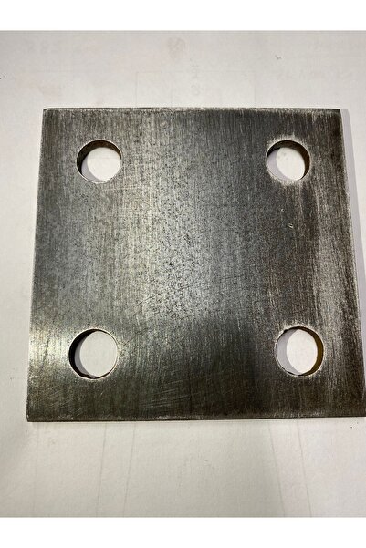 DM METAL Plakaj Demiri 10x10cm 4 Delikli Kare Flanş Demiri 5mm