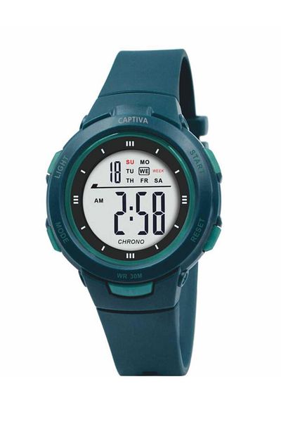 captiva Digital 30 Mt Water Resistant Children's Handle with Light Alarm Stopwatch and Calendar with Silicone Cord