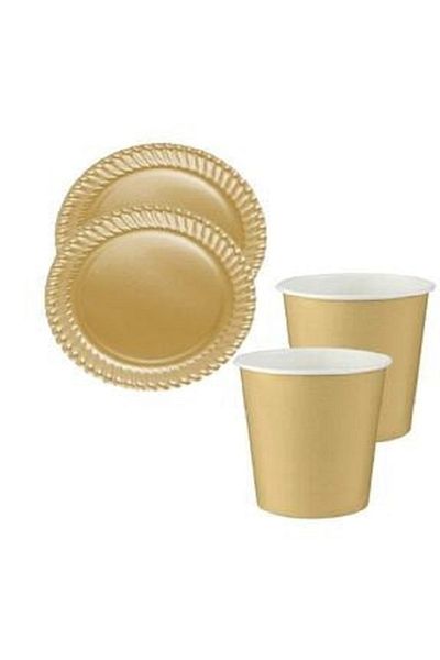 Happyland Plate Glass Set 8-Piece Disposable Set – Gold