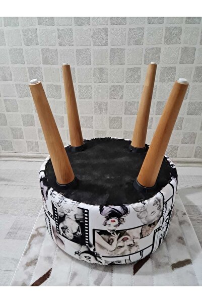 PufyHome Etna Özel Seri Marilyn Gürgen Ayaklı Çok Amaçlı Puf Koltuk