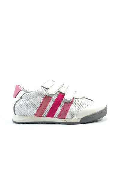 Onlo Pm.114 Pantofi de zi cu zi ortopedici cu velcro alb din piele naturala
