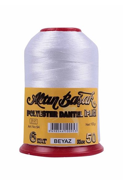 Altınbaşak Poliester 100 Gr Ață Dantela 6 Straturi 50 Nu Culoare: Alb