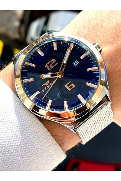 FERRO Original Steel Men's Watch + Bracelet Gift