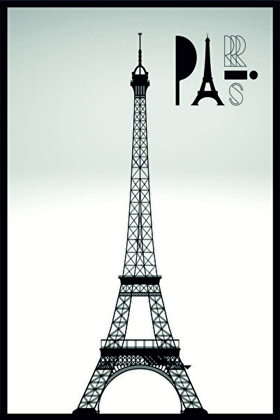 RET Dizayn Masă decorativă retro din MDF Paris (cu aspect de cadru)