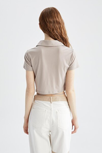 DeFacto Κοντομάνικο πουκάμισο με δέσιμο στη μέση