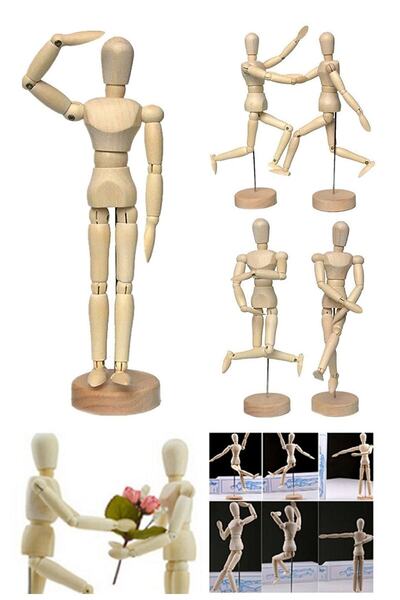 HEPBİMODA Ahşap Model Manken 30 Cm Eskiz Mankeni Büyük