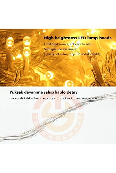 TechnoSmart Kalp Perde  Animasyonlu Eklenebilir Fişli  Led Işık