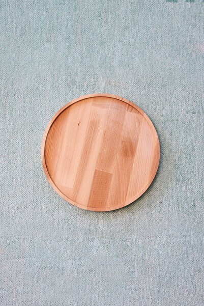 Pogo Wood طبق تقديم منظم لعلبة مستديرة من خشب الزان