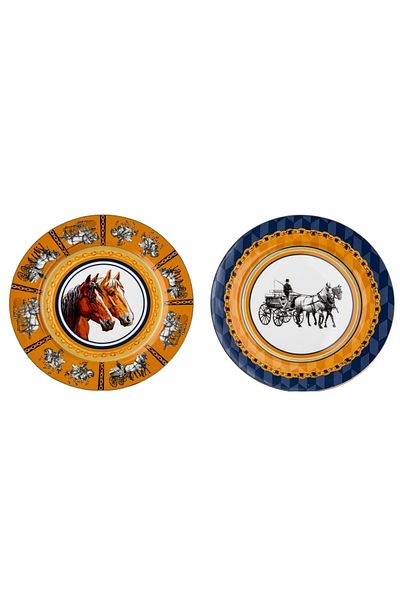 Lucky Art Lyeg 199 Noir Bone Set of 6 Serving Plates