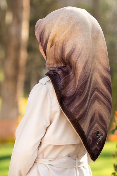 Vissona Γυναικείο Twill Μεταξωτό Κασκόλ Μπεζ