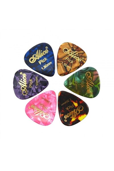 Alice 10 Adet Sedefli 0.96 1.2 Ve 1.5 Numara Bas Gitar Penası-10 Adet