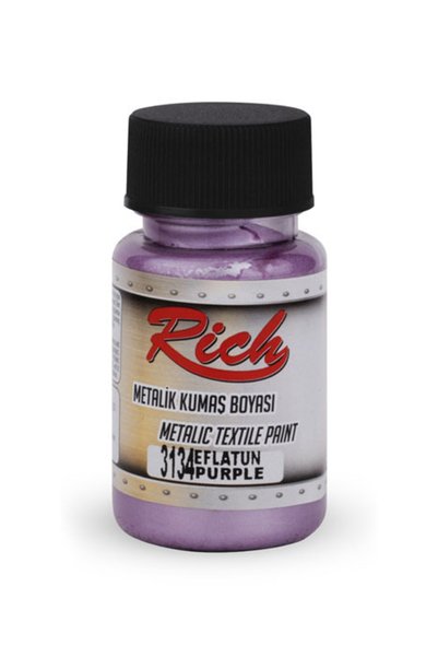 Rich Metalik Akrilik Kumaş Boyası 50cc - Eflatun