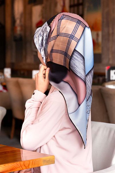 Vissona وشاح حريري Twill نسائي باللون الرمادي