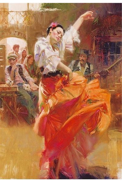 Marcel Kristal Tablo لوحة راقصة إسبانية فسيفساء ماسية - 41x58 سم