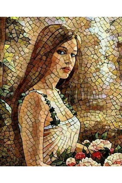 Marcel Kristal Tablo فسيفساء امرأة مارسيل الفن الماس الفسيفساء اللوحة 46x56 سم