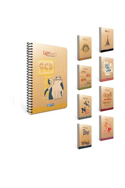 Gıpta Craft Notes Spiral Hard Cover Notebook (a6)-100 Sheets Plain (stand)