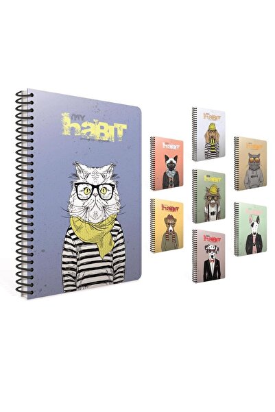 Gıpta Habıt Spiral Karton Kapak Defter (a4) 100 Yaprak ( Kareli )