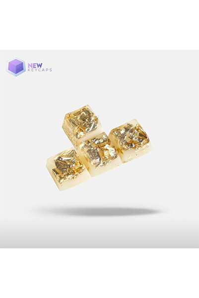 New Keycaps Gold And White W-a-s-d Ve Yön Tuşları Dörtlü Set Mekanik Klavye Tuşu Artisan Keycaps