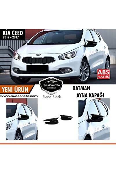 ŞüsCarOto Kia Ceed Sinyalli 2012-2017 Batman Yarasa Ayna Kapağı Piano Black A...