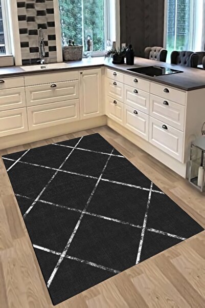 Thalia Home Kaymaz Taban Yıkanabilir Antrasit Leke Tutmaz Mutfak Halısı Yolluk