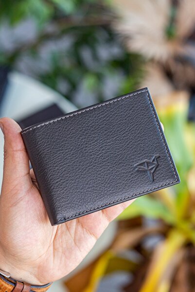 Garbalia Ανδρικό πορτοφόλι από γνήσιο δέρμα RFID Blocking Horizontal Anthracite με θήκη νομισμάτων